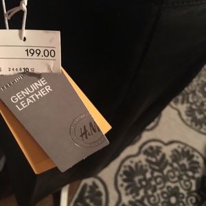 Genuine leather midi skirt